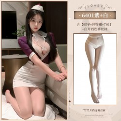 【情趣内衣】霏慕 甜蜜航线深V包臀空姐装6401