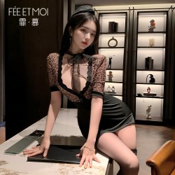 【情趣内衣】霏慕 甜蜜航线深V包臀空姐装6401