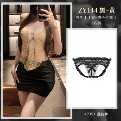 【情趣内衣】霏慕 春光乍现透胸露臀秘书装ZY144
