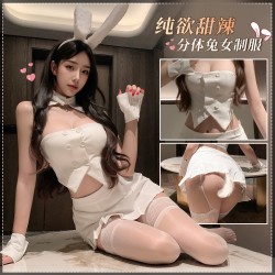 【情趣内衣】霏慕 纯欲甜辣分体兔女制服6318