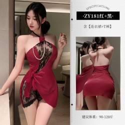 【情趣内衣】霏慕 永夜玫瑰风情系带连衣裙ZY181