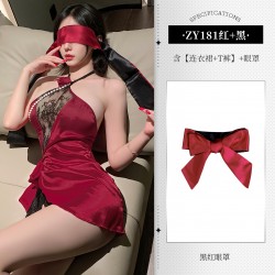 【情趣内衣】霏慕 永夜玫瑰风情系带连衣裙ZY181