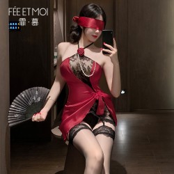 【情趣内衣】霏慕 永夜玫瑰风情系带连衣裙ZY181