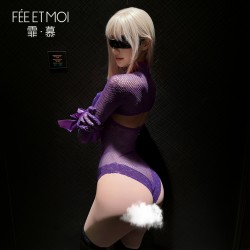 【情趣内衣】霏慕 纯欲之恋连指连身网衣7409